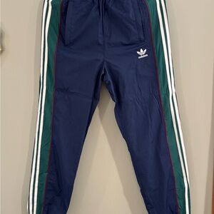 Adidas Blue and Green Nylon Pants